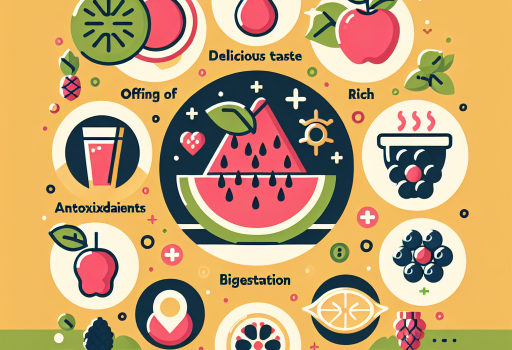 1. Gust delicios2. Bogat in antioxidanti3. Stimuleaza sistemul imunitar4. Contribuie la digestie5. Ajuta la mentinerea sanatatii pielii