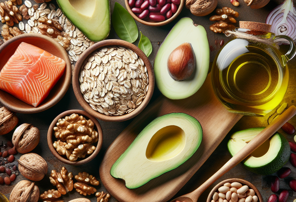 Ovaz nuci somon fasole ulei de masline avocado
